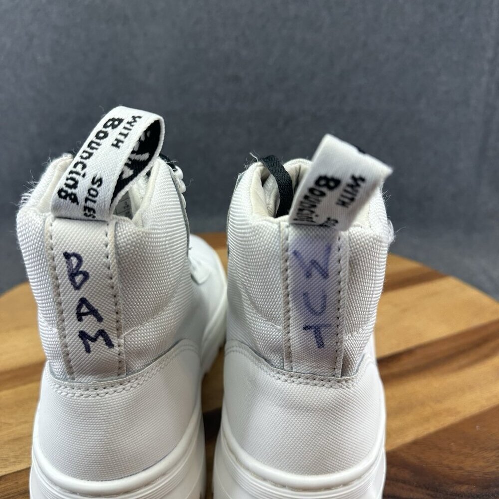 Dr. Martens Air Wair Combs Womens Size 5 White Combat Canvas Lace Up Ankle Boots - Picture 7 of 10